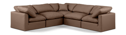 Indulge - Faux Leather 5 Piece Modular Corner Sectional