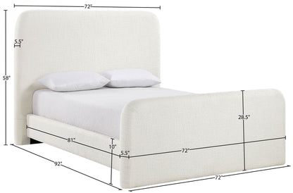 Fira - Linen Textured Fabric Upholstered Bed