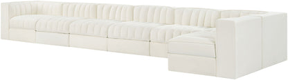 Rummi - Velvet Performance Fabric Upholstered 7 Piece Modular Sectional, L-Shaped (Right)