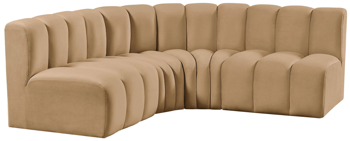 Arc - Velvet 4 Piece Corner Modular Sofa