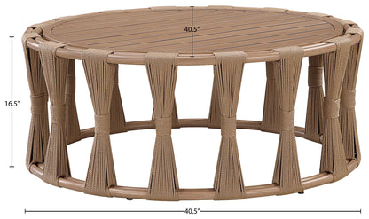 San Pietro - Aluminum Outdoor Patio Coffee Table - Natural