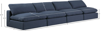 Comfy - Linen Modular Armless Sofa 4 Seats