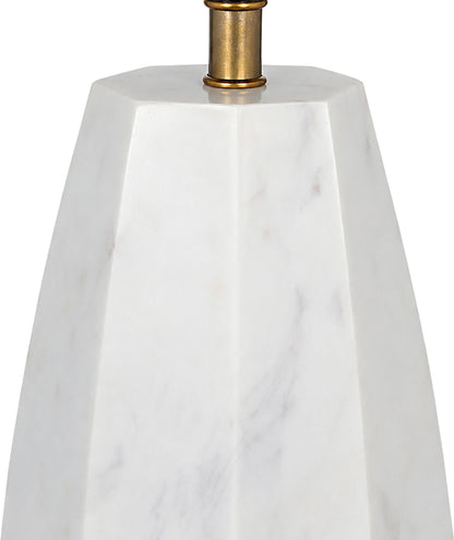 Seraphine - Genuine Marble And Linen Textured Fabric Table Lamp