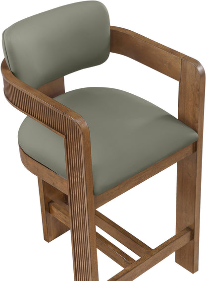 Sacha - Vegan Leather Upholstered Counter Stool With Brown Base