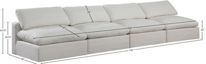 Comfy - Linen Modular Armless Sofa 4 Seats