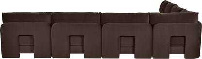 Hammond - Velvet Performance Fabric Upholstered 7 Piece Armless Sectional