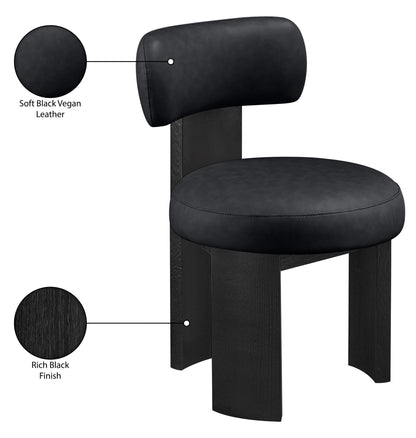 Atelier - Vegan Leather Upholstered Dining Chair (Set of 2) - Black Frame