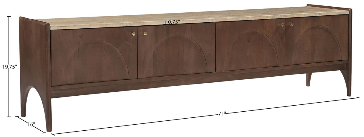 Veya - 71" Genuine Marble And Mango Wood Media Console