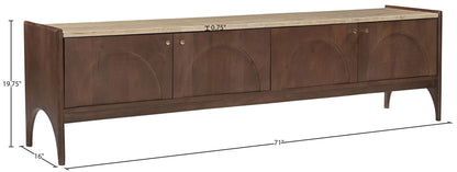 Veya - 71" Genuine Marble And Mango Wood Media Console