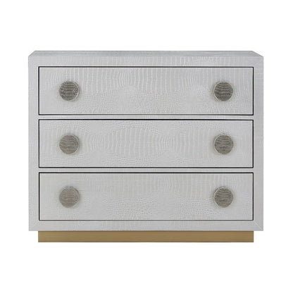 Anpu - Console Cabinet - Silver Faux Crocodile Skin
