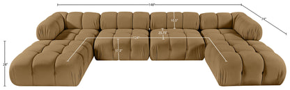 Orin - Velvet 6 Piece Modular Double Chaise Sectional