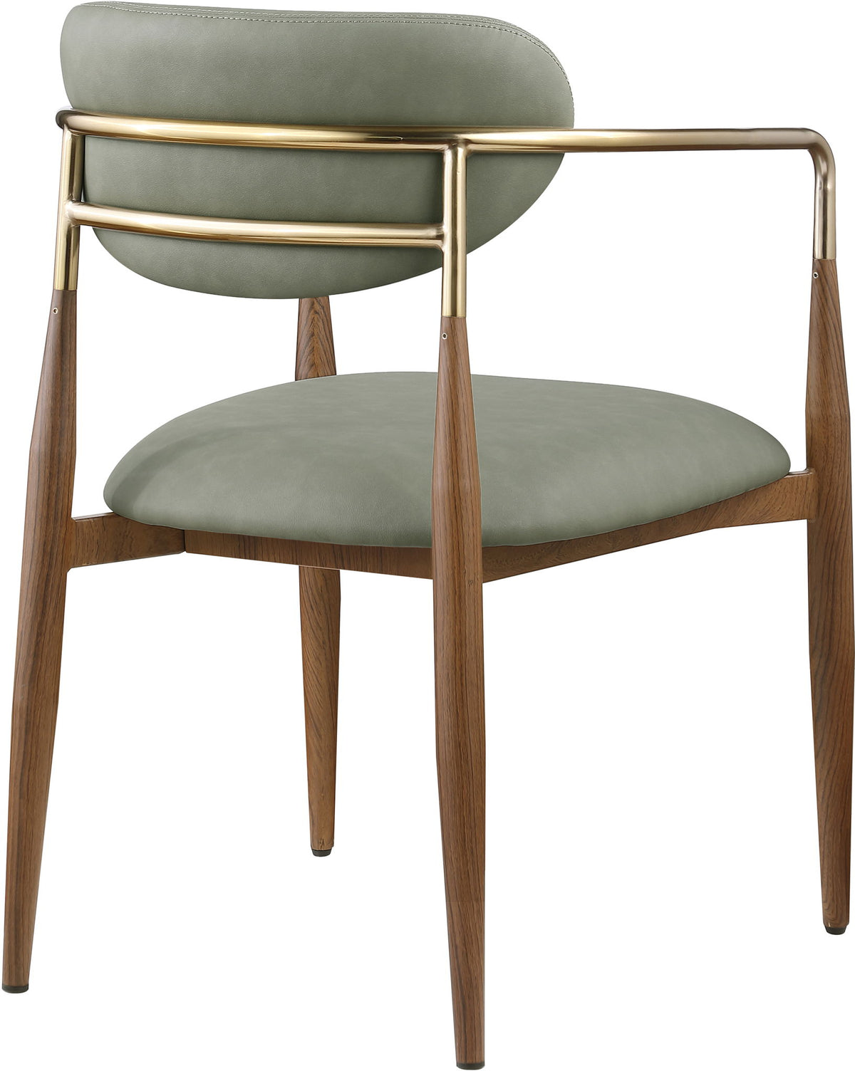 Ronda - Vegan Leather Upholstered Dining Arm Chair - Walnut Legs