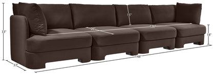 Hammond - Velvet Performance Fabric Upholstered 4 Piece Sofa