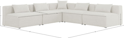 Cube - Linen 5 Piece Modular Corner Armless Sectional