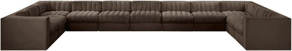 Rummi - Velvet Performance Fabric Upholstered 11 Piece Modular Sectional