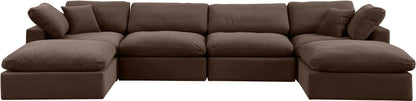 Comfy - 6 Piece Velvet Modular Double Chaise Sectional