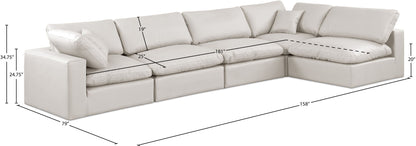 Comfy - 5 Piece Faux Leather Modular Sectional