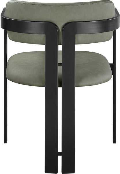 Aurum - Vegan Leather Upholstered Dining Chair With Graphite Black Base (Set of 2)