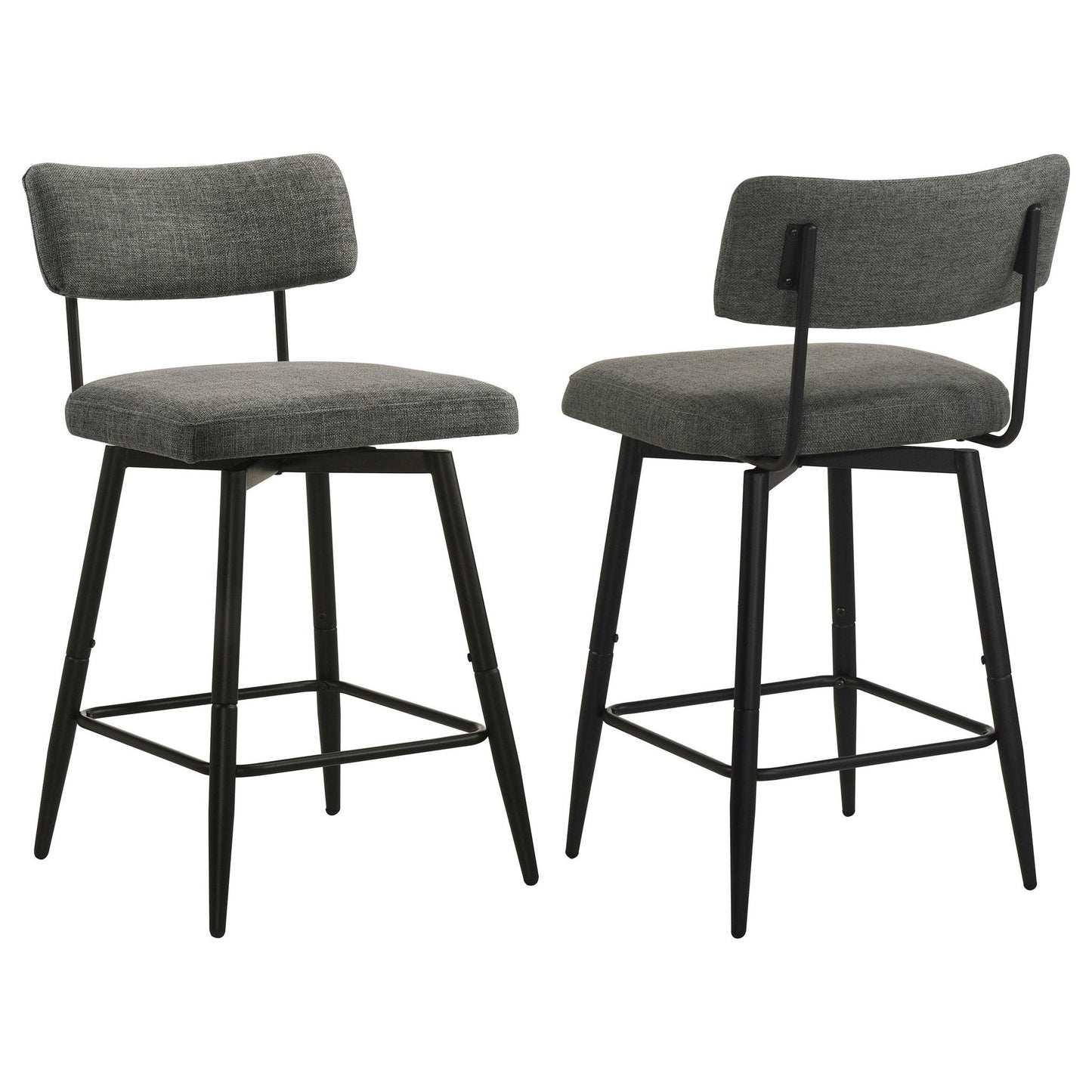 Levine Fabric Upholstered Swivel Counter Chair Grey (Set of 2)