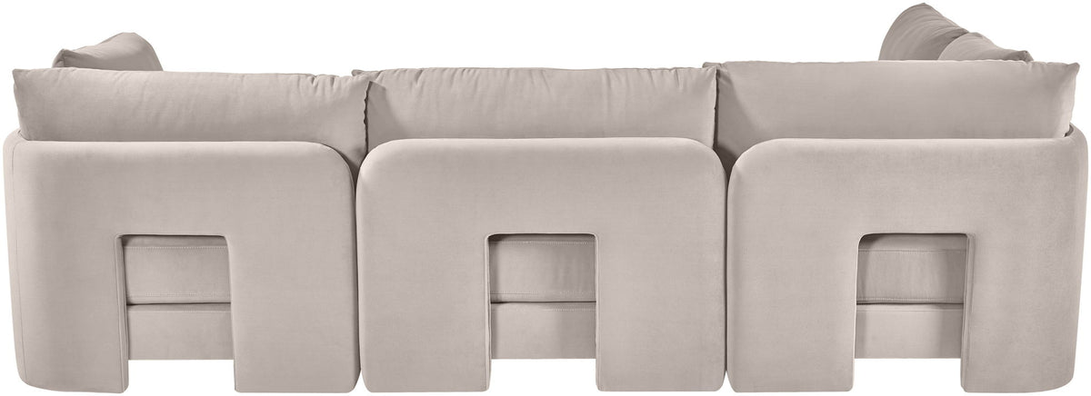 Hammond - Velvet Performance Fabric Upholstered 4 Piece Armless Sectional