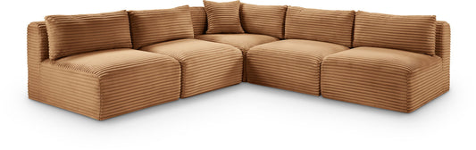 Shaggy - Fabric 5 Piece Modular Corner Armless Sectional
