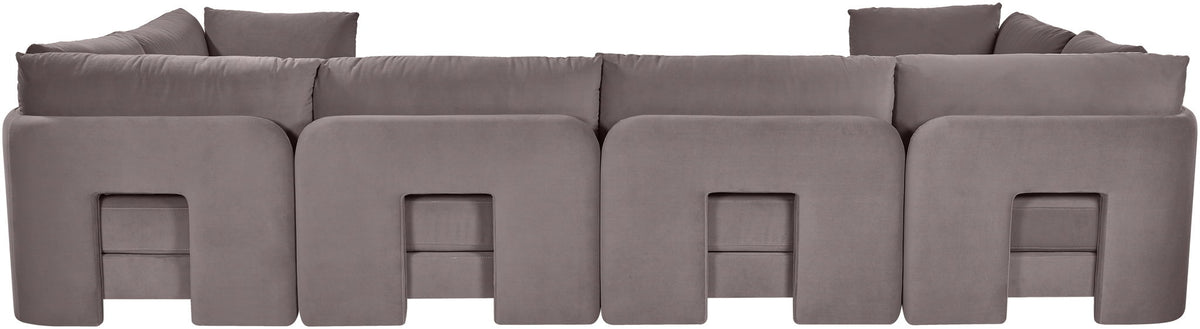 Hammond - Velvet Performance Fabric Upholstered 6 Piece U-Shaped Sectional