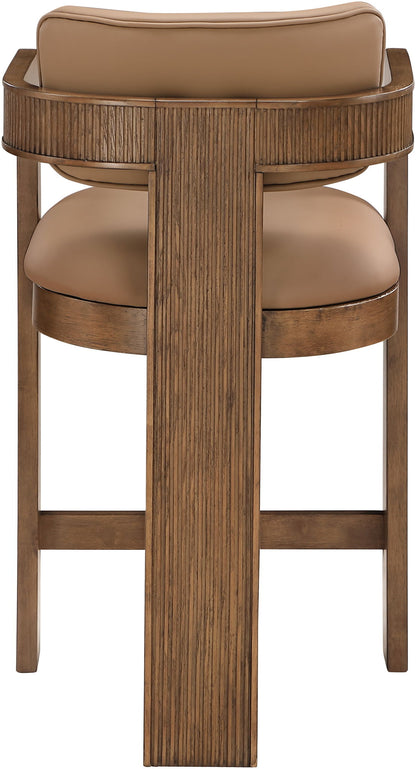 Sacha - Vegan Leather Upholstered Counter Stool With Brown Base