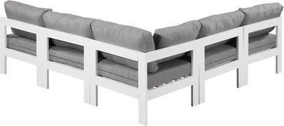 Nizuc - Outdoor Patio 5 Piece Modular Sectional With White Frame