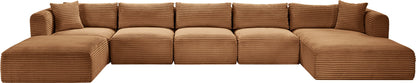 Shaggy - Fabric 6 Piece Modular Sectional With Chaise And Ottoman
