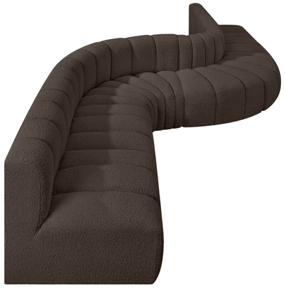 Arc - Boucle Fabric 8 Piece Curved Modular Sofa