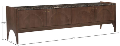 Veya - 71" Genuine Marble And Mango Wood Media Console