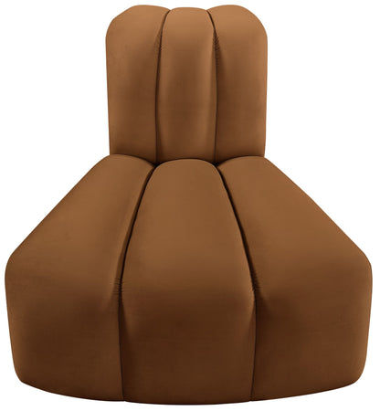 Arc - Velvet Reverse Corner Chair - Saddle