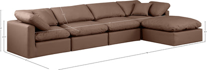 Indulge - Faux Leather 5 Piece Modular Sectional With Chaise