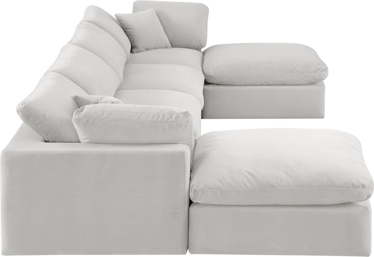 Comfy - 6 Piece Velvet Modular Double Chaise Sectional