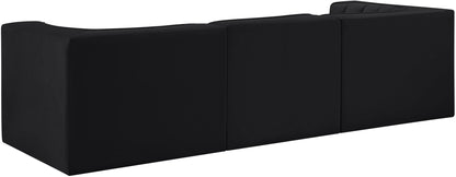 Rummi - Velvet Performance Fabric Upholstered 3 Piece Modular Sofa