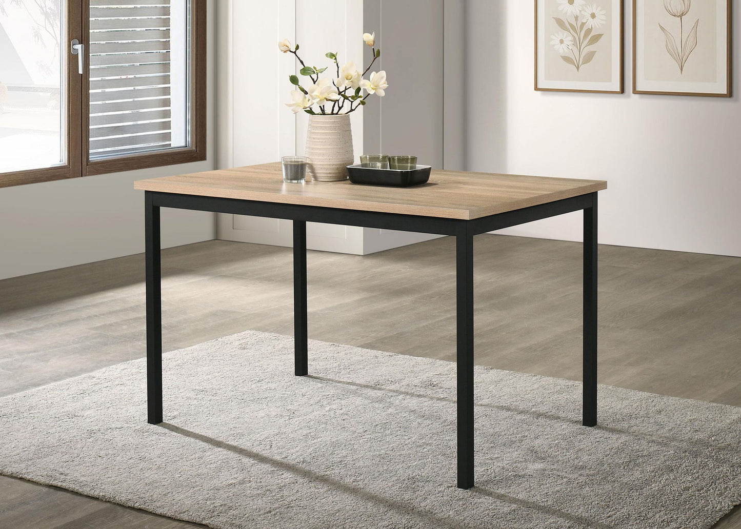 Garza Rectangular 47-inch Dining Table Greige Oak
