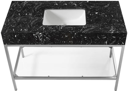 Marmo - Engineered Marble Bathroom Vanity With Chrome Base