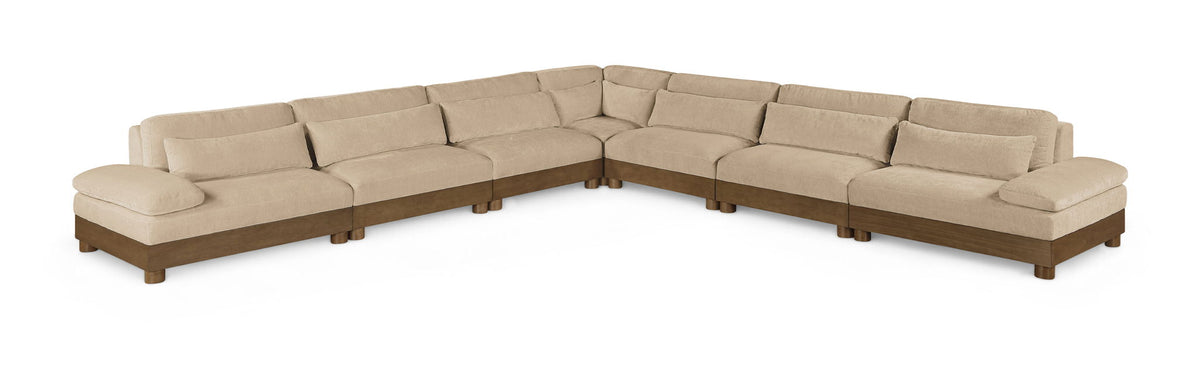 Turin - Chenille Fabric Upholstered Modular Sectional - Beige