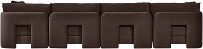 Hammond - Velvet Performance Fabric Upholstered 4 Piece Sofa