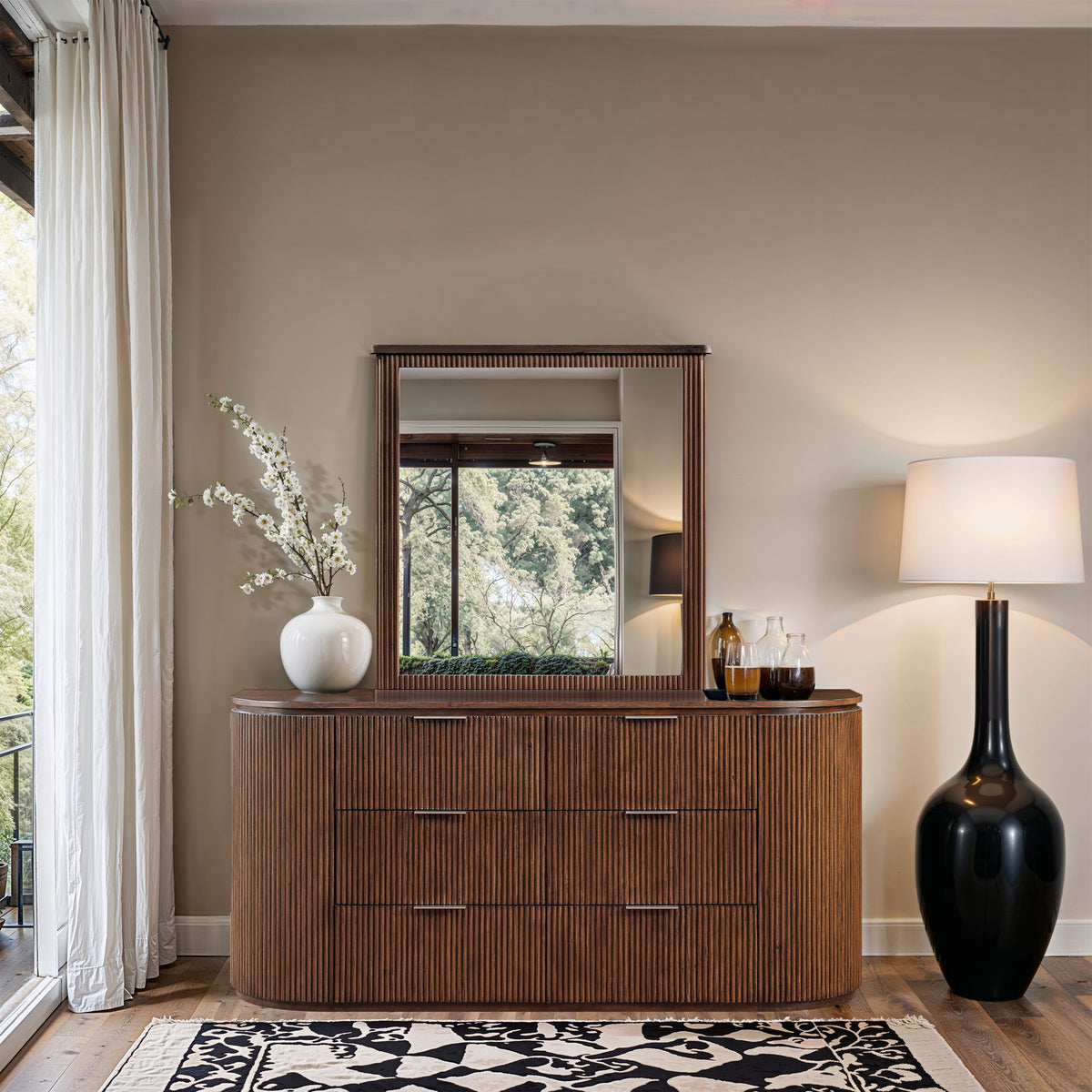 Astrid - Solid Wood And Oak Veneer Mirror