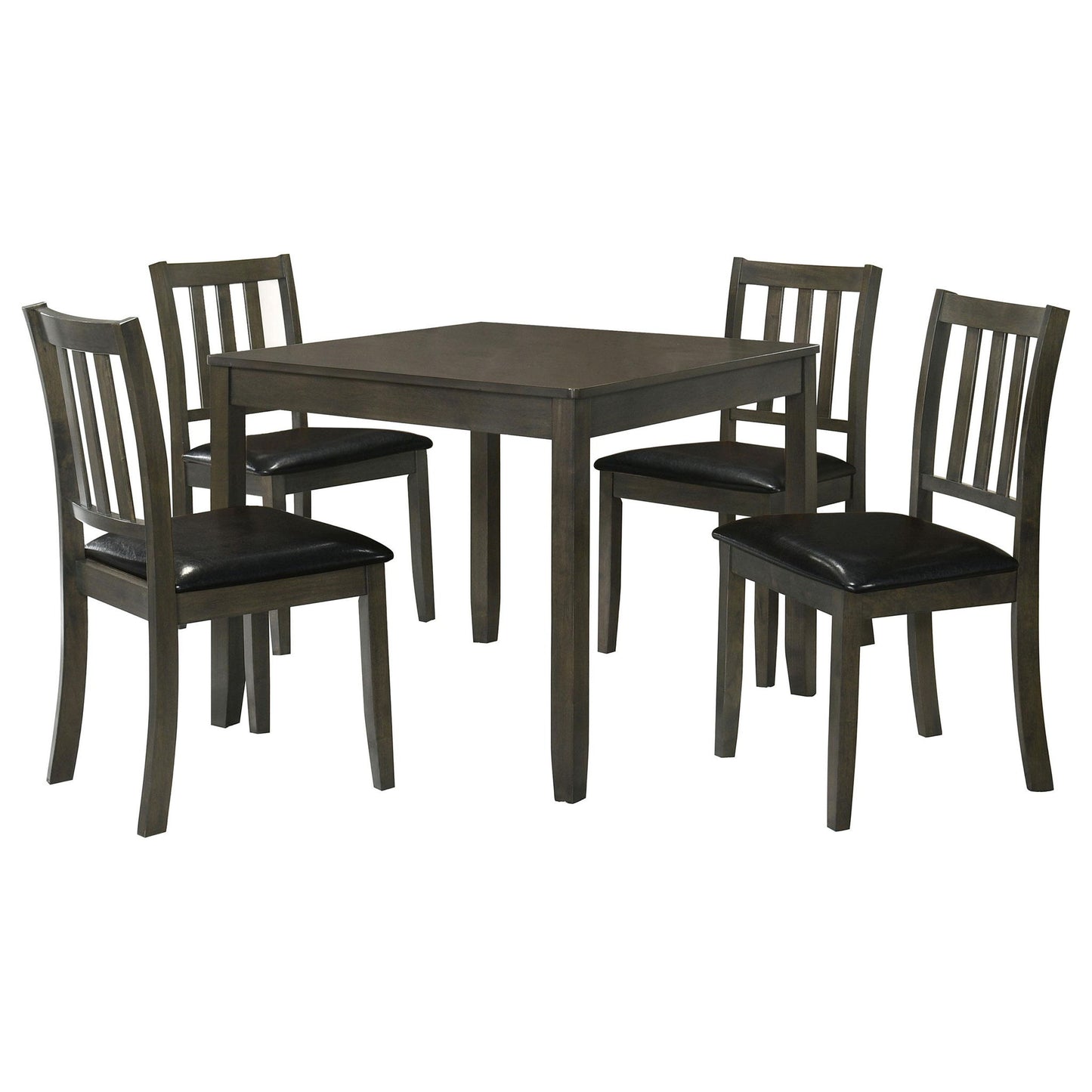 Parkwood 5-piece Square Dining Table Set Dark Ash Brown