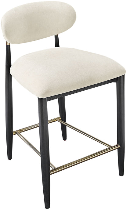 Riccio - Fabric Stool - Black Frame