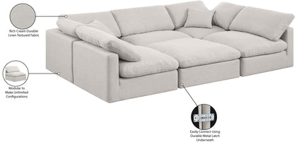 Indulge - Linen 6 Piece Modular Sectional