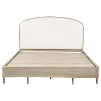 Lucaire Eastern King Upholstered Panel Bed Sandstone
