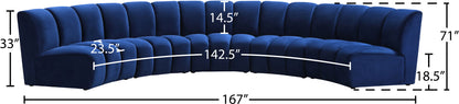 Infinity - 5 Piece Velvet Modular Sectional