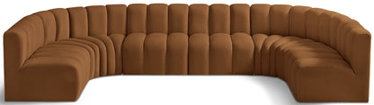 Arc - Velvet Modular U-Shaped Sectional - Saddle