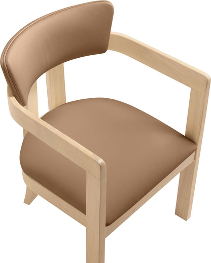 Lavrin - Vegan Leather Dining Arm Chair (Set of 2) - Natural Base