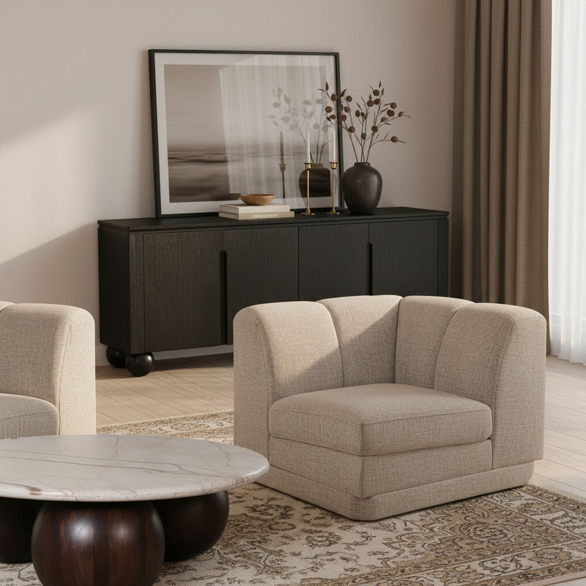 Modari - Fabric Upholstered Corner Chair