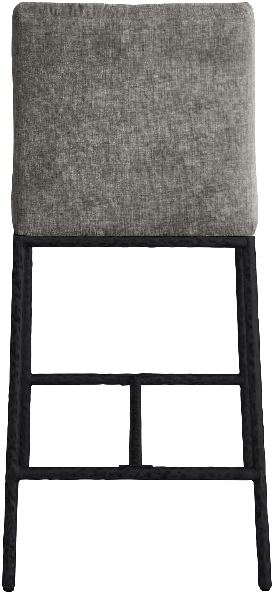 Reeves - Chenille Fabric Upholstered Counter Stool (Set of 2) - Black Base