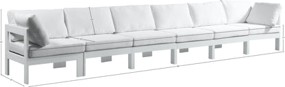 Nizuc - Outdoor Patio 6 Seat Modular Sofa With White Frame